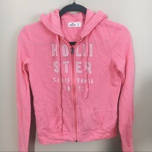Hollister Pink Zip Up Hoodie